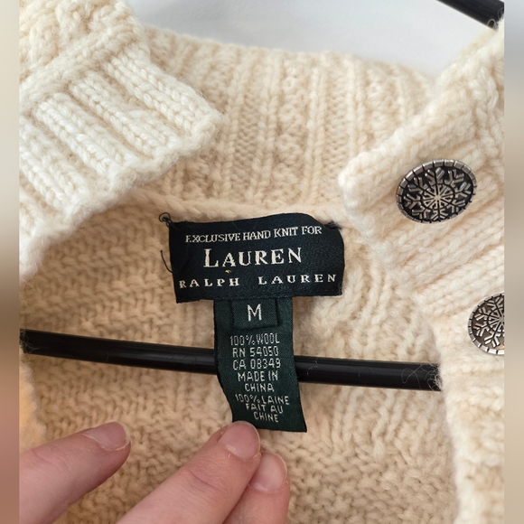 Lauren Ralph Lauren Cream Cable Knit Cardigan - Picture 2 of 14